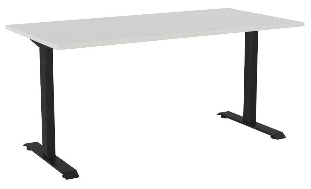 Haven Fixed Single Sided Desk 1600 x 800 / White / Black