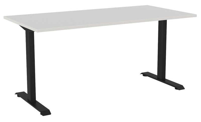 Haven Fixed Single Sided Desk 1600 x 800 / White / Black