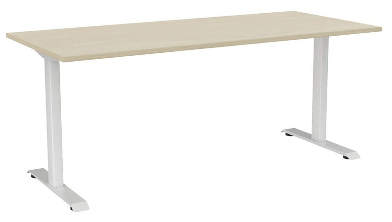 Haven Fixed Single Sided Desk 1800 x 800 / Nordic Maple / White