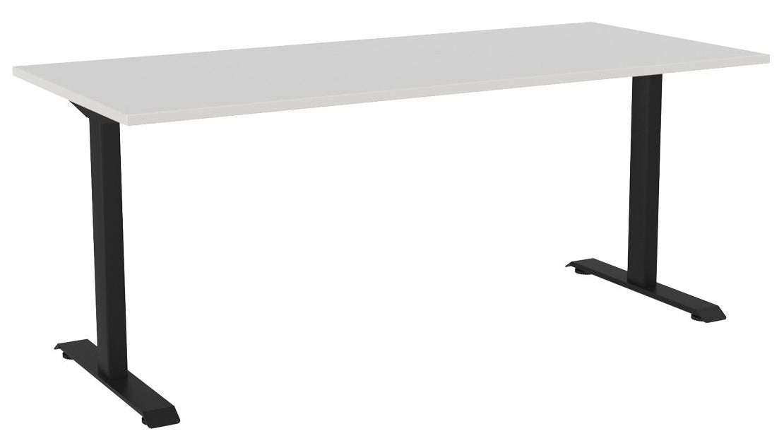 Haven Fixed Single Sided Desk 1800 x 800 / White / Black