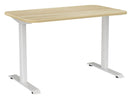Haven Fixed Single Sided Desk - Radius 1200 x 700 / Atlantic Oak / White