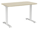 Haven Fixed Single Sided Desk - Radius 1200 x 700 / Nordic Maple / White