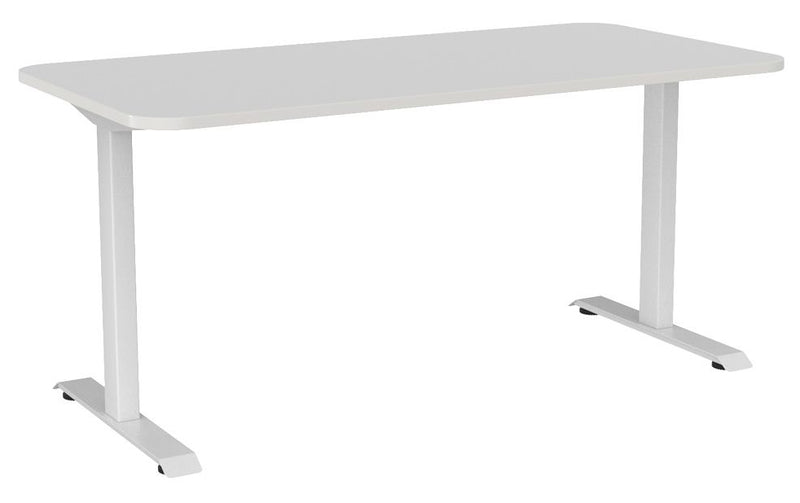 Haven Fixed Single Sided Desk - Radius 1600 x 800 / White / White