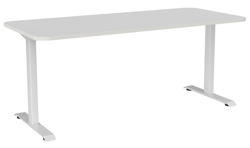 Haven Fixed Single Sided Desk - Radius 1800 x 800 / White / White