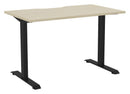 Haven Fixed Single Sided Desk - Scallop 1200 x 700 / Nordic Maple / Black