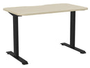 Haven Fixed Single Sided Desk - Scallop & Radius 1200 x 700 / Nordic Maple / Black