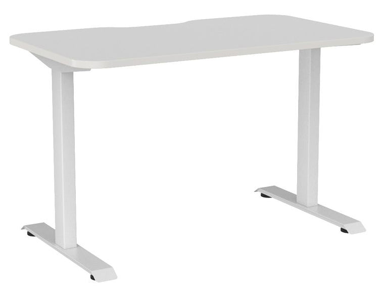 Haven Fixed Single Sided Desk - Scallop & Radius 1200 x 700 / White / White