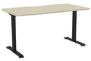 Haven Fixed Single Sided Desk - Scallop & Radius 1500 x 800 / Nordic Maple / Black