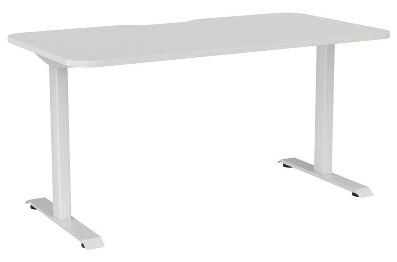 Haven Fixed Single Sided Desk - Scallop & Radius 1500 x 800 / White / White