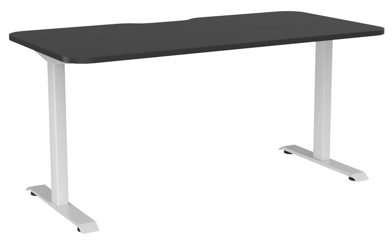 Haven Fixed Single Sided Desk - Scallop & Radius 1600 x 800 / Black / White