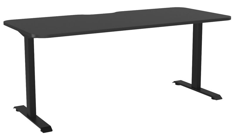 Haven Fixed Single Sided Desk - Scallop & Radius 1800 x 800 / Black / Black
