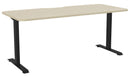 Haven Fixed Single Sided Desk - Scallop & Radius 1800 x 800 / Nordic Maple / Black
