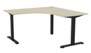 Haven Fixed Workstation Corner Desk 1500 x 1500 / Nordic Maple / Black