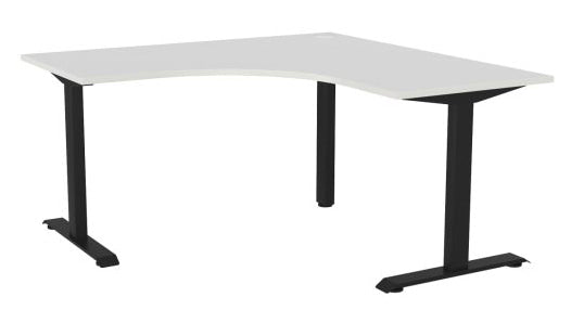 Haven Fixed Workstation Corner Desk 1500 x 1500 / White / Black