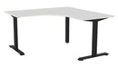 Haven Fixed Workstation Corner Desk 1500 x 1500 / White / Black