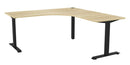 Haven Fixed Workstation Corner Desk 1800 x 1800 / Atlantic Oak / Black