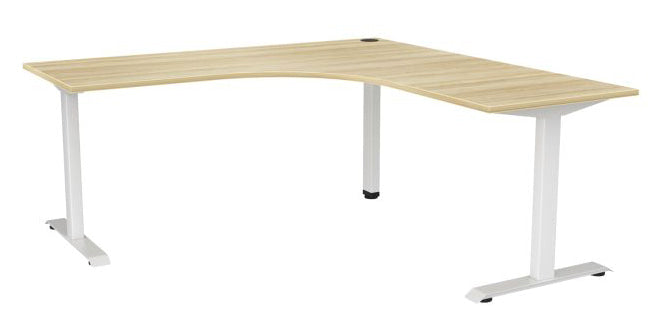 Haven Fixed Workstation Corner Desk 1800 x 1800 / Atlantic Oak / White