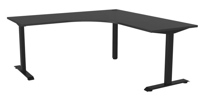 Haven Fixed Workstation Corner Desk 1800 x 1800 / Black / Black