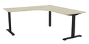 Haven Fixed Workstation Corner Desk 1800 x 1800 / Nordic Maple / Black