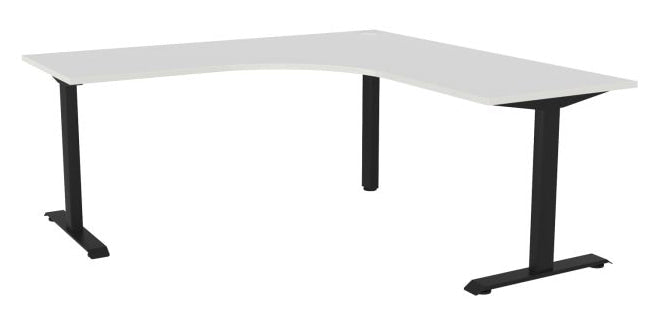 Haven Fixed Workstation Corner Desk 1800 x 1800 / White / Black