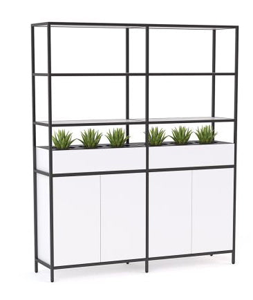 Kubix Configuration 2 Open Display Wall White