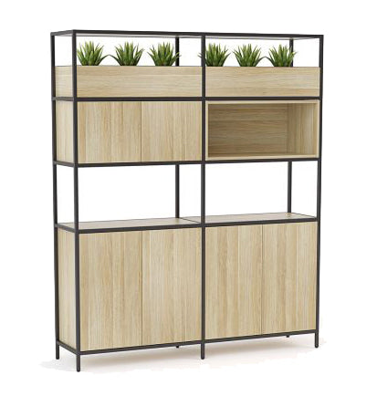 Kubix Configuration 3 Open Display Wall Atlantic Oak