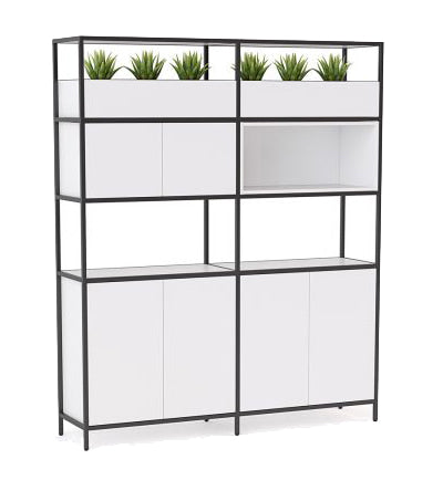 Kubix Configuration 3 Open Display Wall White