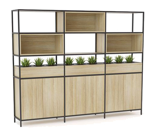 Kubix Configuration 4 Open Display Wall Atlantic Oak