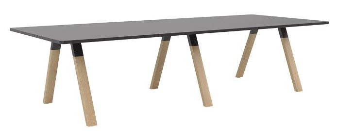 Ligna Boardroom Table 3m Oak / Black