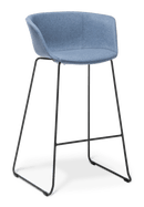 Loria Bar Stool Blue Upholstered