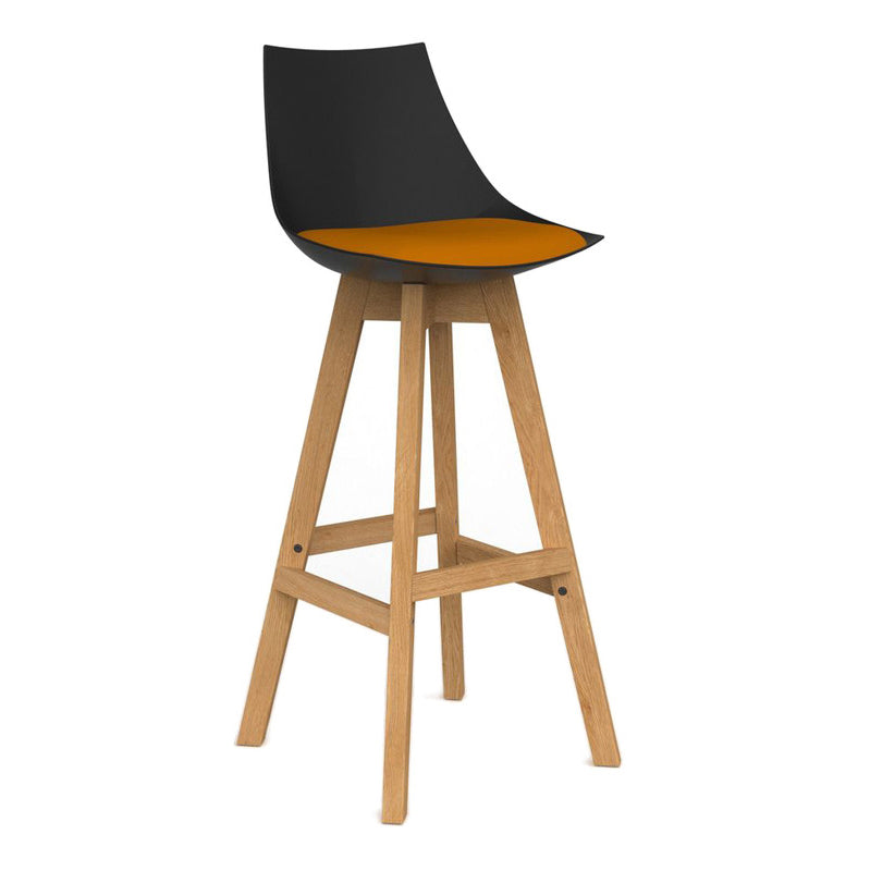 Luna Barstool Bright Orange / Black