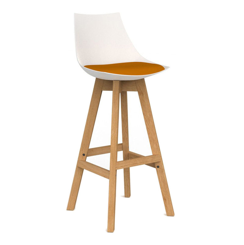 Luna Barstool Bright Orange / White