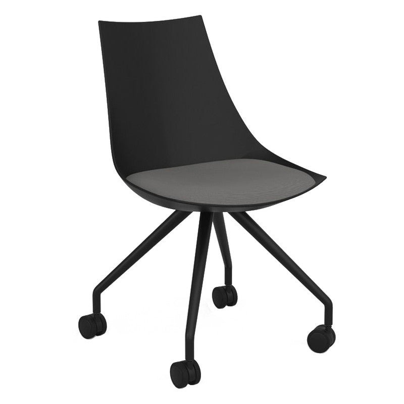 Luna Visitor Chair Castor Legs / Alloy Grey / Black