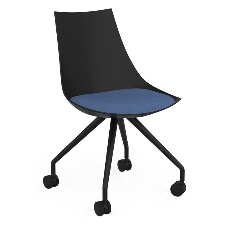 Luna Visitor Chair Castor Legs / Baby Blue / Black