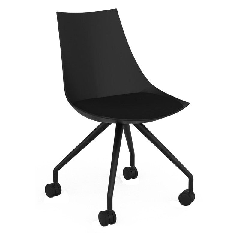 Luna Visitor Chair Castor Legs / Black / Black