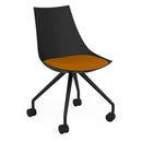 Luna Visitor Chair Castor Legs / Bright Orange / Black