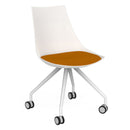 Luna Visitor Chair Castor Legs / Bright Orange / White