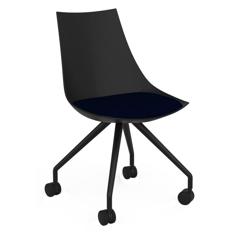 Luna Visitor Chair Castor Legs / Navy / Black