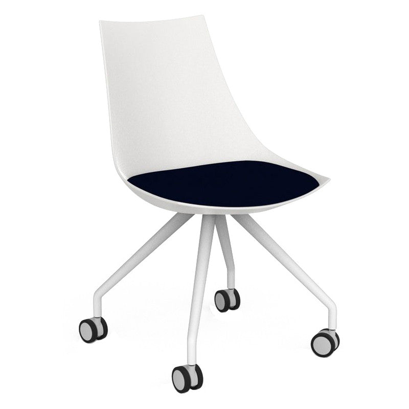 Luna Visitor Chair Castor Legs / Navy / White