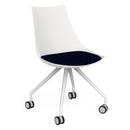 Luna Visitor Chair Castor Legs / Navy / White