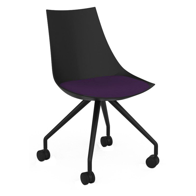 Luna Visitor Chair Castor Legs / Plum / Black