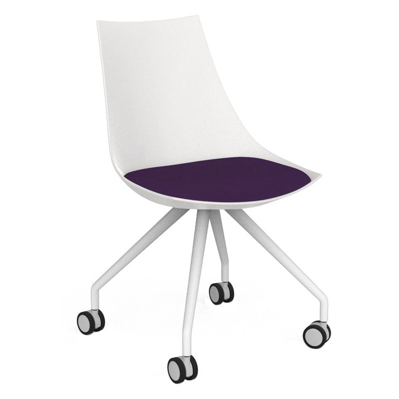 Luna Visitor Chair Castor Legs / Plum / White