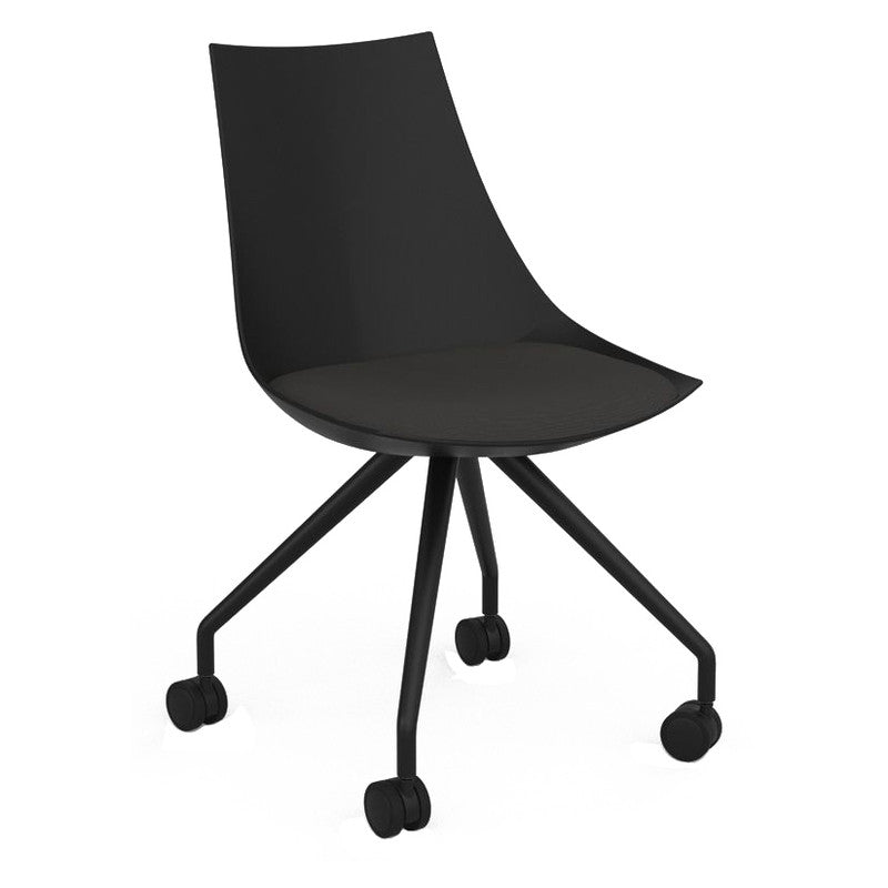 Luna Visitor Chair Castor Legs / Slate Grey / Black