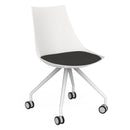 Luna Visitor Chair Castor Legs / Slate Grey / White