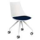Luna Visitor Chair Castor Legs / Steel Blue / White
