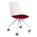 Luna Visitor Chair Castor Legs / Tomato Red / White
