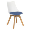 Luna Visitor Chair Solid Oak Legs / Baby Blue / White