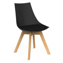 Luna Visitor Chair Solid Oak Legs / Black / Black