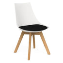 Luna Visitor Chair Solid Oak Legs / Black / White