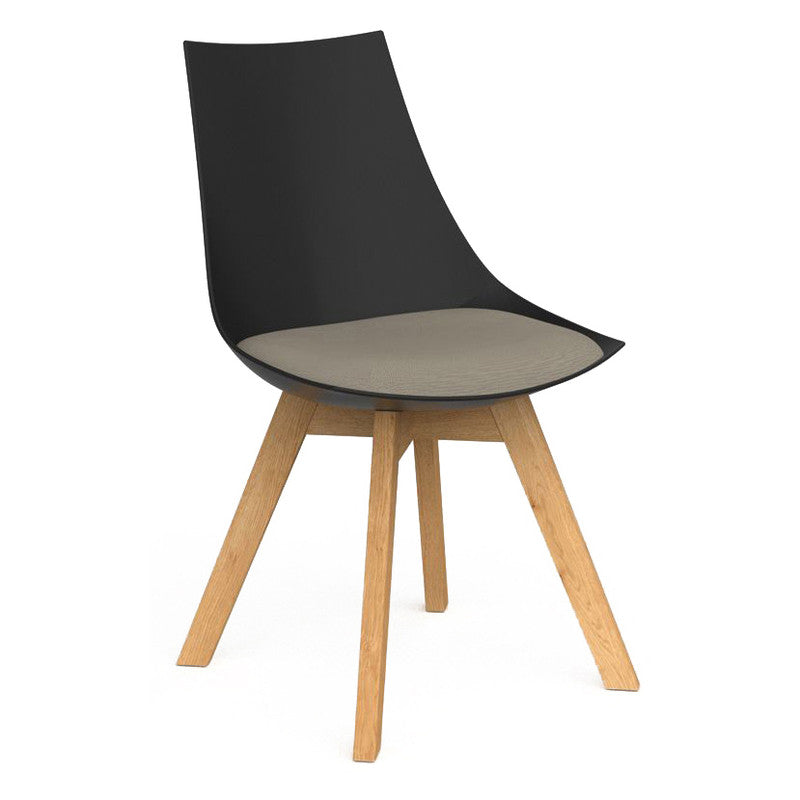 Luna Visitor Chair Solid Oak Legs / Camel / Black